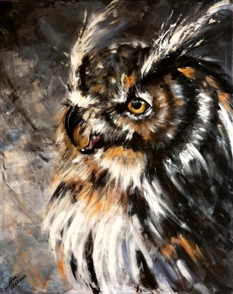 ArteDiAlina.com painting: Midnight watcher